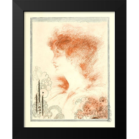 Rejane 1897 Black Modern Wood Framed Art Print by Beardsley, Aubrey