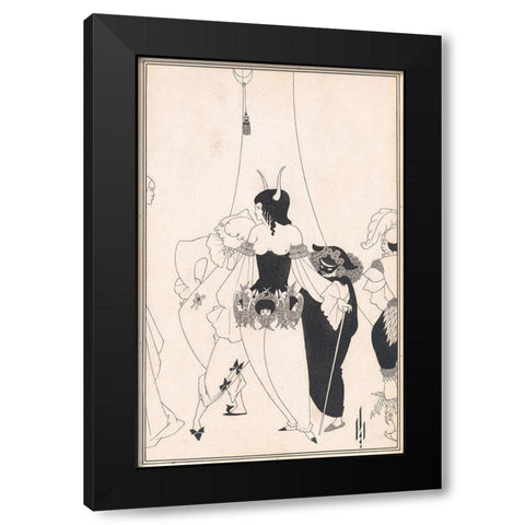 Tales of Mystery 1894 - Masque of Red Death Black Modern Wood Framed Art Print with Double Matting by Beardsley, Aubrey