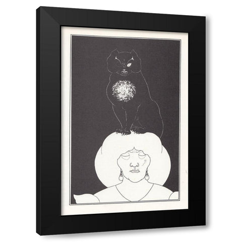 Tales of Mystery 1894 - The Black Cat Black Modern Wood Framed Art Print with Double Matting by Beardsley, Aubrey