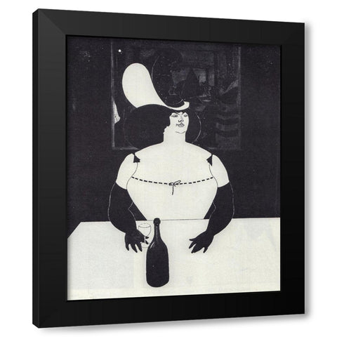 To-day 1894 - The Fat Woman Black Modern Wood Framed Art Print by Beardsley, Aubrey
