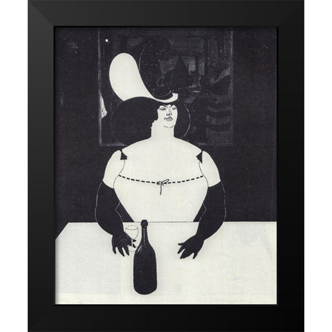 To-day 1894 - The Fat Woman Black Modern Wood Framed Art Print by Beardsley, Aubrey