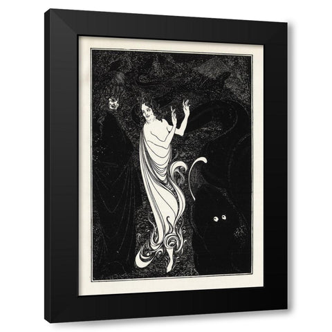 Under the Hill 1903 - For 3rd tableau of Rheingold Black Modern Wood Framed Art Print with Double Matting by Beardsley, Aubrey