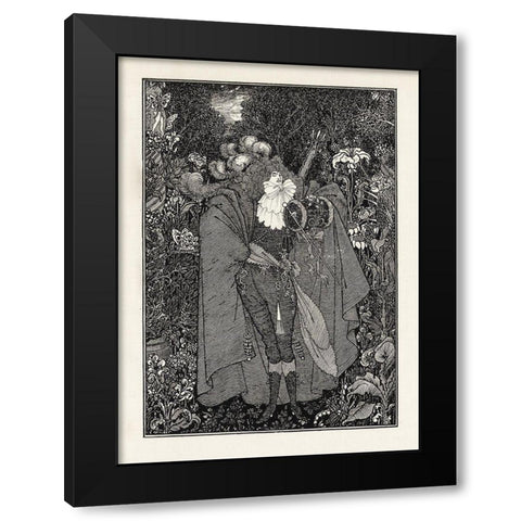 Under the Hill 1903 - The Abbe Black Modern Wood Framed Art Print with Double Matting by Beardsley, Aubrey