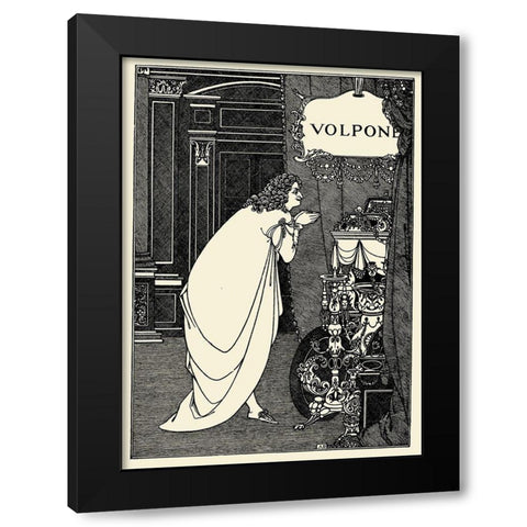 Volpone 1898 - Frontispiece Black Modern Wood Framed Art Print with Double Matting by Beardsley, Aubrey