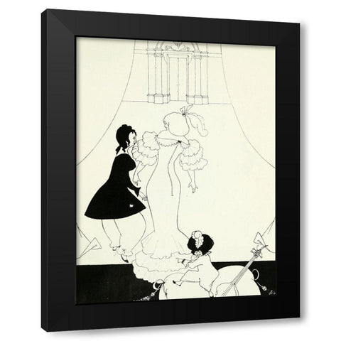 Yellow Book 1894 Vol.2 - Marionettes 2 Black Modern Wood Framed Art Print with Double Matting by Beardsley, Aubrey