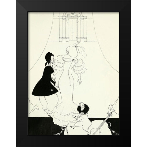 Yellow Book 1894 Vol.2 - Marionettes 2 Black Modern Wood Framed Art Print by Beardsley, Aubrey