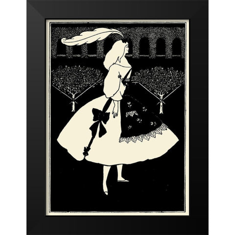 Yellow Book 1894 Vol.2 - Slippers of Cinderella Black Modern Wood Framed Art Print by Beardsley, Aubrey