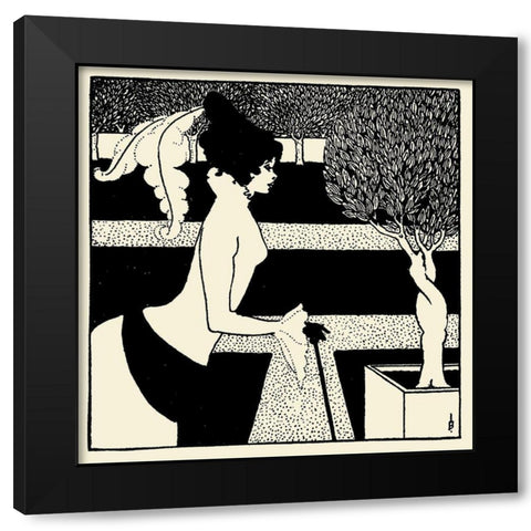 Yellow Book 1894 Vol.2 - Title page Black Modern Wood Framed Art Print with Double Matting by Beardsley, Aubrey