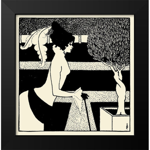 Yellow Book 1894 Vol.2 - Title page Black Modern Wood Framed Art Print by Beardsley, Aubrey