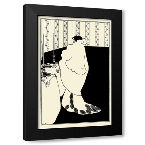 Yellow Book 1894 Vol.3 - La Dame aux Camelias Black Modern Wood Framed Art Print with Double Matting by Beardsley, Aubrey