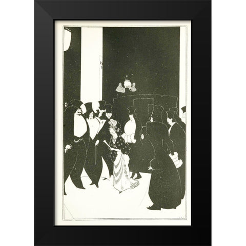 Yellow Book 1894 Vol.3 - Lady Golds Escort Black Modern Wood Framed Art Print by Beardsley, Aubrey