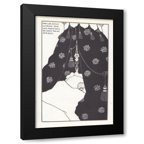 Yellow Book 1894 Vol.3 - Portrait of himself Black Modern Wood Framed Art Print by Beardsley, Aubrey
