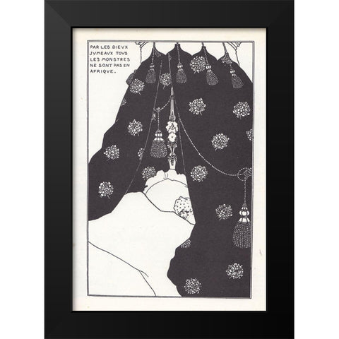 Yellow Book 1894 Vol.3 - Portrait of himself Black Modern Wood Framed Art Print by Beardsley, Aubrey