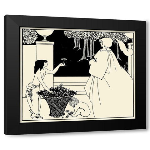 Yellow Book 1895 Vol.4 - Front cover Black Modern Wood Framed Art Print with Double Matting by Beardsley, Aubrey