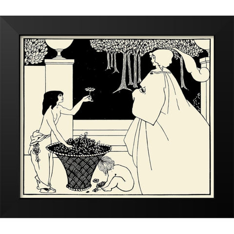 Yellow Book 1895 Vol.4 - Front cover Black Modern Wood Framed Art Print by Beardsley, Aubrey