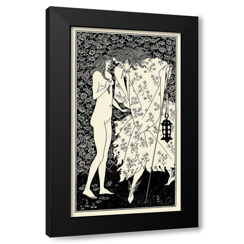 Yellow Book 1895 Vol.4 - Mysterious Rose Garden Black Modern Wood Framed Art Print with Double Matting by Beardsley, Aubrey
