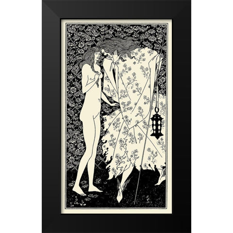Yellow Book 1895 Vol.4 - Mysterious Rose Garden Black Modern Wood Framed Art Print by Beardsley, Aubrey