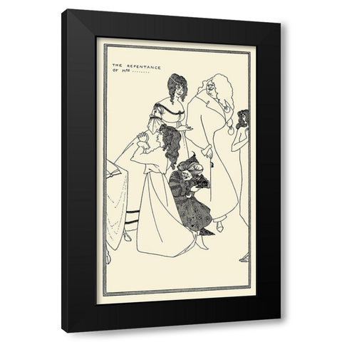 Yellow Book 1895 Vol.4 - Repentence of Mrs Black Modern Wood Framed Art Print with Double Matting by Beardsley, Aubrey