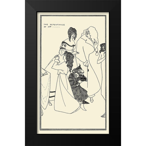 Yellow Book 1895 Vol.4 - Repentence of Mrs Black Modern Wood Framed Art Print by Beardsley, Aubrey