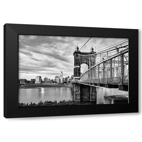 Suspension Bridge in Covington-Kentucky Black Modern Wood Framed Art Print with Double Matting by Highsmith, Carol