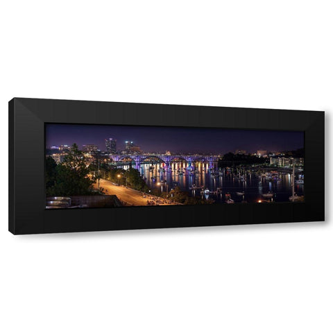 Knoxville Tennessee Panorama Black Modern Wood Framed Art Print with Double Matting by Tennessee Picture Archive