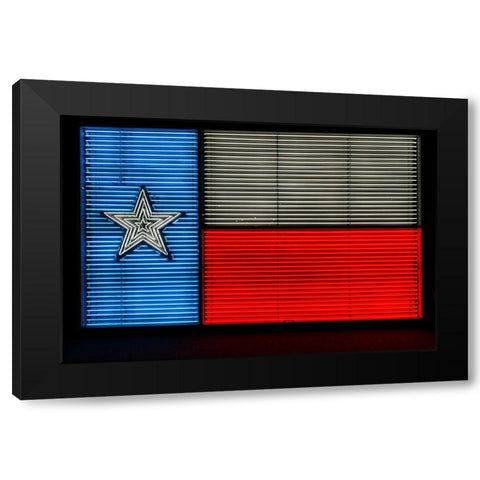 Neon Texas Flag at University of Texas at San Antonio Black Modern Wood Framed Art Print with Double Matting by Highsmith, Carol