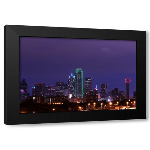 Skyline of Dallas-Texas-at Dusk Black Modern Wood Framed Art Print by Highsmith, Carol