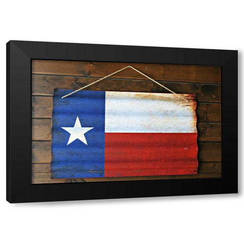 Texas State Flag Black Modern Wood Framed Art Print with Double Matting by Texas Picture Archive