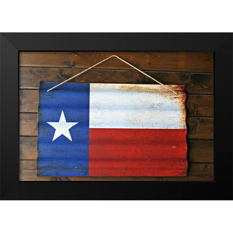 Texas State Flag Black Modern Wood Framed Art Print by Texas Picture Archive