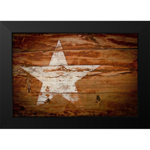 Texas White Star Black Modern Wood Framed Art Print by Texas Picture Archive