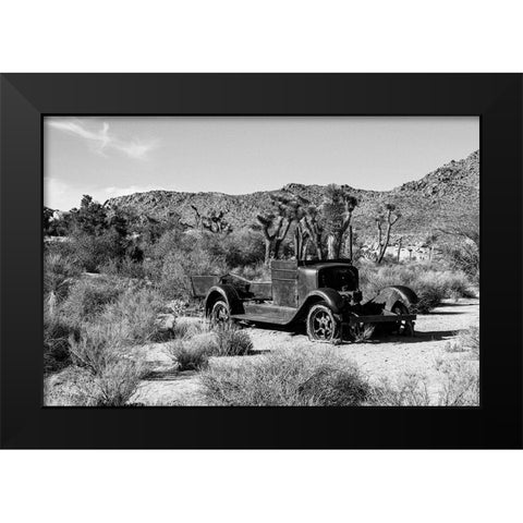 Abandoned Truck in the Desert Black Modern Wood Framed Art Print by Vintage Photo Archive