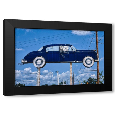 Used Cars Sign Black Modern Wood Framed Art Print with Double Matting by Margolies, John