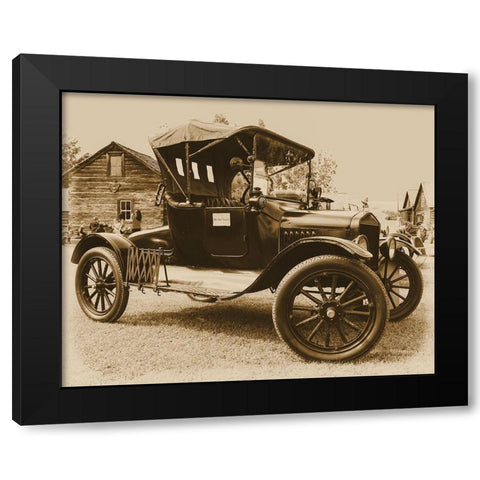 Vintage Sepia Truck Black Modern Wood Framed Art Print with Double Matting by Vintage Photo Archive