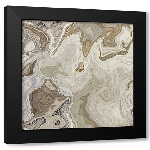 Banded Calcite Black Modern Wood Framed Art Print by Alpenglow Workshop