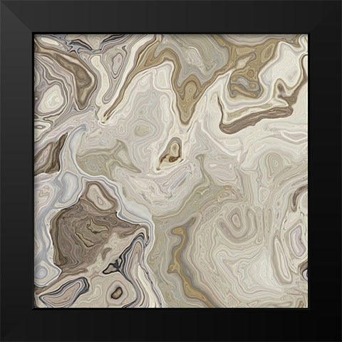 Banded Calcite Black Modern Wood Framed Art Print by Alpenglow Workshop