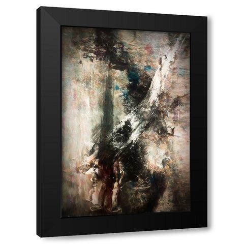 Shadow Figures Black Modern Wood Framed Art Print with Double Matting by Alpenglow Workshop