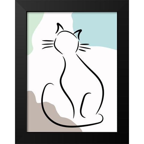 Elegant Cat I Black Modern Wood Framed Art Print by Alpenglow Workshop