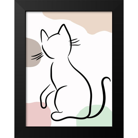 Elegant Cat III Black Modern Wood Framed Art Print by Alpenglow Workshop