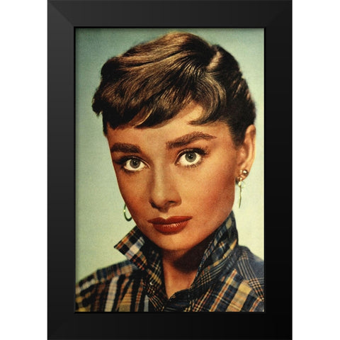 Audrey Hepburn, 1954 Black Modern Wood Framed Art Print by Vintage Hollywood Archive