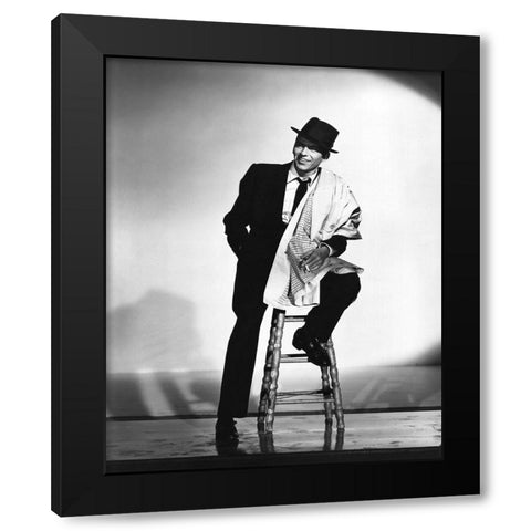 Frank Sinatra, 1957 II Black Modern Wood Framed Art Print with Double Matting by Vintage Hollywood Archive