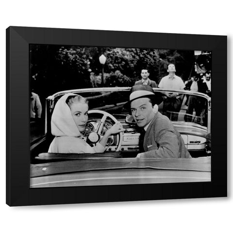 Grace Kelly, Frank Sinatra, 1956 Black Modern Wood Framed Art Print by Vintage Hollywood Archive