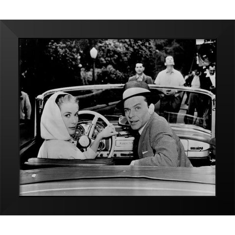 Grace Kelly, Frank Sinatra, 1956 Black Modern Wood Framed Art Print by Vintage Hollywood Archive