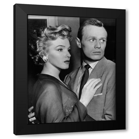 Marilyn Monroe, Richard Widmark, Dont Bother to Knock, 1952 Black Modern Wood Framed Art Print with Double Matting by Vintage Hollywood Archive