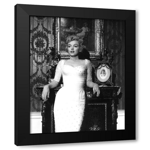 Marilyn Monroe, The Prince and the Showgirl Black Modern Wood Framed Art Print by Vintage Hollywood Archive