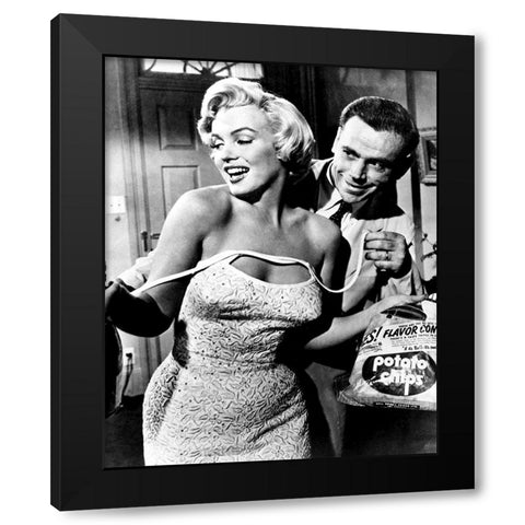 Tom Ewell, Marilyn Monroe, The Seven Year Itch, 1955 Black Modern Wood Framed Art Print with Double Matting by Vintage Hollywood Archive