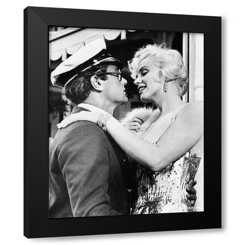 Marilyn Monroe, Tony Curtis, Some Like it Hot, 1959 Black Modern Wood Framed Art Print with Double Matting by Vintage Hollywood Archive