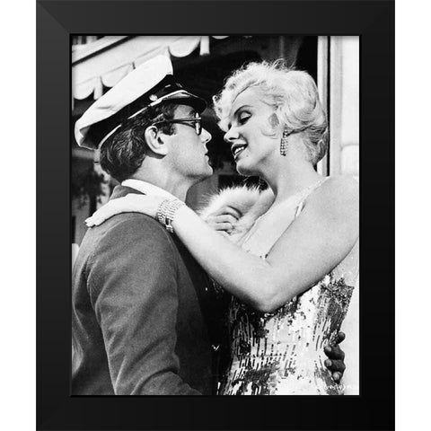 Marilyn Monroe, Tony Curtis, Some Like it Hot, 1959 Black Modern Wood Framed Art Print by Vintage Hollywood Archive