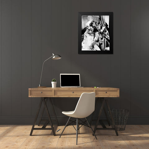 Shirley Temple, Arthur Treacher, The Little Princess, 1939 Black Modern Wood Framed Art Print by Vintage Hollywood Archive