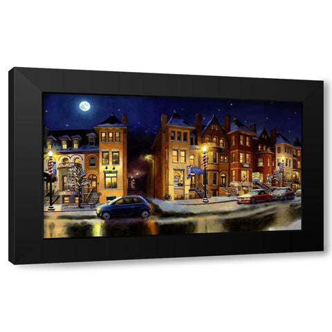 Washington Chronicle Adams Morgan Black Modern Wood Framed Art Print with Double Matting by Wang, John Z.