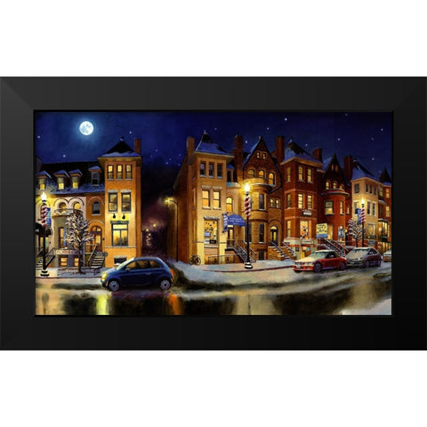 Washington Chronicle Adams Morgan Black Modern Wood Framed Art Print by Wang, John Z.